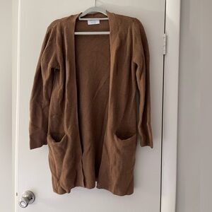 Old Navy Longline Brown Open Front Cardigan Sweater